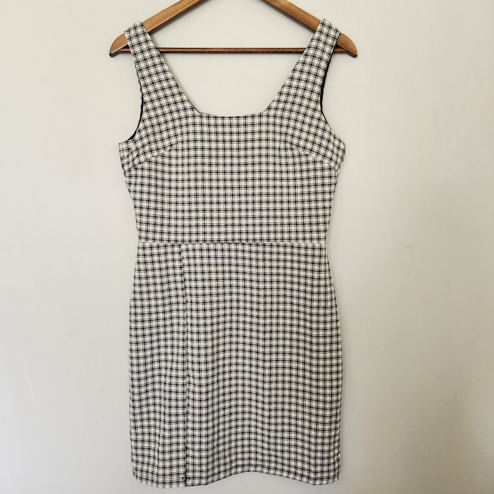 Daisy Street Back + White Plaid Dress Size M